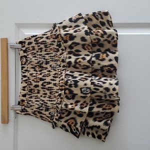 Talulah Leopard Smocked Skirt